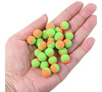 Lot de 30 perles pour pêche à la carpe européenne, pour les techniques de pêche, y compris l'alimentation et les particules pour la pêche (30 pièces par flacon, orange-vert)