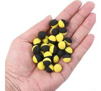 Lot de 30 perles pour pêche à la carpe européenne, pour les techniques de pêche, y compris l'alimentation et les particules pour la pêche (30 pièces par flacon, jaune/noir)