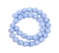 Lot de 30 perles rondes en agate avec texture rayée de 12 mm - Pierres précieuses bleues et violettes - Pour bracelets, colliers, épingles à cheveux, boucles d'oreilles - Accessoires de bijoux pour