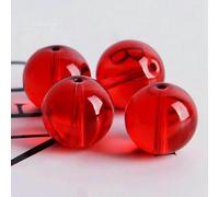Lot de 30 perles rondes en verre brillant de 4,0 mm, 6 mm, 8 mm, 10 mm, 12 mm, 14 mm, pour la fabrication de bijoux et les loisirs créatifs - Rouge - 8 mm