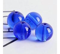 Lot de 30 perles rondes en verre brillant de 4,0 mm, 6 mm, 8 mm, 10 mm, 12 mm, 14 mm, pour la fabrication de bijoux et les loisirs créatifs - Bleu-8 mm