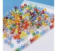 Lot de 30 perles rondes et plates en cristal de 8 mm, couleurs mélangées, à facettes, en forme de disque, pour la fabrication de bijoux, bracelets et boucles d'oreilles, A8-8 mm, lot de 30 pièces