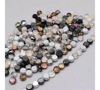 Lot de 30 perles rondes et plates en verre cristal à facettes, couleurs mélangées, 8 mm, pour la fabrication de bijoux, bracelets, boucles d'oreilles, 4 à 8 mm