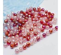 Lot de 30 perles rondes et plates en verre cristal à facettes, couleurs mélangées, 8 mm, pour la fabrication de bijoux, bracelets et boucles d'oreilles, A5, 8 mm, lot de 30 pièces
