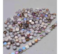 Lot de 30 perles rondes et plates en verre cristal à facettes, couleurs mélangées, 8 mm, pour la fabrication de bijoux, bracelets, boucles d'oreilles, 5 à 8 mm