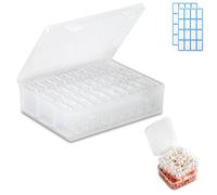 Lot de 30 petites boîtes de rangement avec couvercle 5,5 x 5,5 x 2 cm et 1 grande boîte de rangement transparente pour perles à repasser avec couvercle à charnière pour perles, bijoux, pilules,