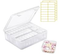 Lot de 30 petites boîtes de rangement - Petites boîtes de rangement (5,5 x 5,5 x 2 cm) - Boîte de rangement transparente avec couvercle à charnière - Organisateur de perles idéal pour les bijoux, les