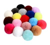 Lot de 30 Petites Boules en Fausse Fourrure de 3 cm pour travaux manuels, Jolis Pompons Duveteux et décoratifs de vêtements avec Boucle élastique Multicolore