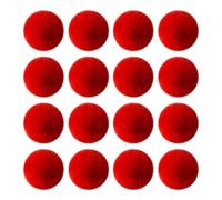 Lot de 30 Petites Boules en Fausse Fourrure Douce de 3 cm pour travaux manuels, Jolis Pompons Duveteux, décoration de vêtements, Pompons avec Boucle élastique - Rouge