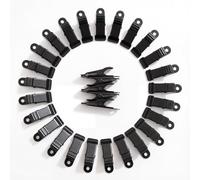 Lot de 30 petites pinces crocodiles en métal noir | Petites pinces métalliques pour salle de bain, lit, bureau, vêtements, photos, rideaux de douche
