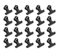 Lot de 30 petits 22 mm clips bouledogue noirs - Pinces à charnière en métal - Pinces pour fichier de l'argent et de l'argent en papier - Pinces pour étiquettes, magasins, bureau et cuisine à la maison