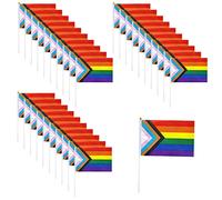 Lot de 30 petits drapeaux de fierté, tenant des drapeaux arc-en-ciel fierté, mini drapeaux LGBT, écran solaire imperméable, ne se décolore pas facilement, pour les défilés, les carnavals