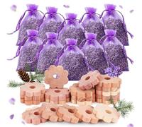 Lot de 30 pièges à mite, anti-mites naturels en cèdre et lavande, 20 anneaux, 10 sachets de lavande, pour la prévention des vêtements, excellent