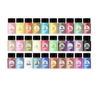 Lot de 30 pigments colorés en résine nacrée époxy pour fabrication de bijoux en poudre nacrée
