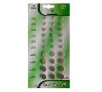 Lot de 30 Piles bouton plates Alkaline compatibles AG13/AG12/AG10/AG4/AG3/AG1 1,5V - Visiodirect -