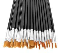 Lot de 30 pinceaux comprenant 15 grands et 15 petits pinceaux, ensemble de pinceaux d'artiste, pinceaux aquarelle, convient pour les amateurs de peinture, les enfants et les adultes pour la peinture