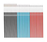 Lot de 30 pinceaux de peinture à pointe fine avec manche en bois (couleur | Poils synthétiques fins, contrôle précis, débit d'encre fluide, manche en bois, lot de 30 pièces assorties