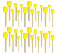 Lot de 30 pinceaux en éponge, pinceaux en mousse, multifonctionnels et pratiques, adaptés pour peindre, dessiner, coller, bricoler et nettoyer (3 tailles)