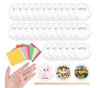 Lot de 30 pin's en acrylique de 6 cm - 1 stylo - Pour faire soi-même des boutons d'école, des souvenirs, des cadeaux, des marqueurs, du papier coloré, 6cm/2.36in, Acrylique