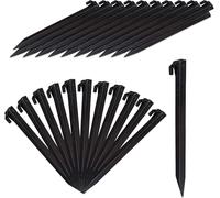 Lot de 30 piquets pour arrosage - 16 cm - Robuste - Avec 2 crochets ardillon pour un maintien extrême - Résistant aux UV et aux intempéries - Pour tuyau d'arrosage
