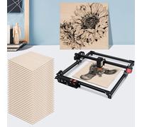 Lot de 30 plaques de contreplaqué de 3 mm, bois laser, contreplaqué de 3 mm, plaques de bois de balsa, compatible laser, 400 x 400 x 3 mm, pour bricolage, modèle, peinture, gravure