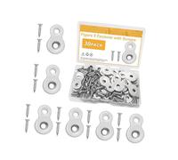 Lot de 30 plaques de fixation à double trou en métal faciles à utiliser pour l'installation de charnières de porte de placard et assemblage de panneaux de meubles - 8 supports