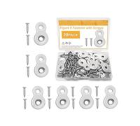 Lot de 30 plaques de fixation à double trou en métal faciles à utiliser pour l'installation de charnières de porte de placard et joindre des panneaux de fixations antirouille