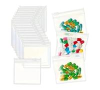 Lot de 30 pochettes à pilules en EVA avec fermeture éclair - Auto-scellant - Pour 30/60/120 petits piluliers de voyage