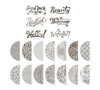 Lot de 30 pochoirs de dessin de fleurs - 30 x 15 cm - Modèles de peinture professionnels pour panneaux de porte en bois faits à la main - Pochoirs de peinture murale