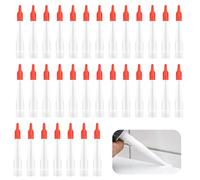 Lot de 30 pointes de cartouche transparentes en silicone, embouts de rechange en silicone, embouts d'étanchéité, cartouches en silicone, buses d'étanchéité, outils de finition en silicone