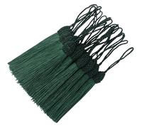 Lot de 30 pompons de 15,5 cm - Pour la fabrication de bijoux - Vert foncé | Glands doux et soyeux pour marque-pages, boucles d'oreilles, bijoux, clés, rideau, cadeau, décoration et bricolage