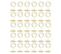 Lot de 30 porte-cartes de table ronds en métal pour numéros de table de mariage, cartes de menu, cartes de visite pour affichage photo