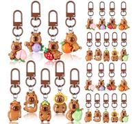 Lot de 30 Porte-Clés Capybara Mignons en Résine, Accessoires Kawaii, Porte-Clés du Capybara, Décoration de Sac et Clés, Cadeau pour Femme, Enfant ou Amateur d’Animaux, pour Noël, Anniversaire et Fêtes