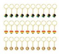 Lot de 30 porte-clés en alliage de zinc avec pendentif noir - Souvenir du mois d'histoire - Accessoires culturels - Fournitures de fête - Décorations