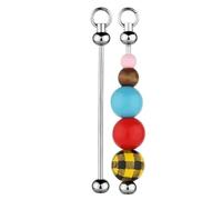 Lot de 30 porte-clés en métal argenté avec perles et breloques détachables | Créez des porte-clés personnalisés avec ces barres en métal argenté. Parfait pour les bijoux, les travaux manuels et les