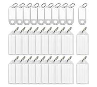 Lot de 30 porte-clés inscriptibles, marquage transparent, comité de classification des articles, utilisé pour marquer les animaux domestiques, les bagages, les clés