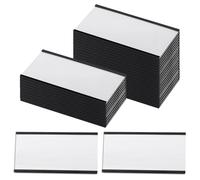 Lot de 30 porte-étiquettes magnétiques de 5 x 10 cm avec films de protection et inserts en carton blanc, étiquettes d'armoire de classement pour étagères en métal et étagères