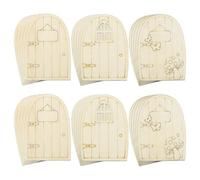 Lot de 30 portes de fée en bois, 3 styles, mini accessoires de jardin pour fêtes de fées, maison, anniversaire, mariage, Noël, décoration de fête (bois, 30 pièces)
