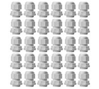 Lot de 30 presse-étoupes M20, étanches IP68, passe-câbles, pour extérieur, jardin, boîte de dérivation, en plastique et nylon, blanc