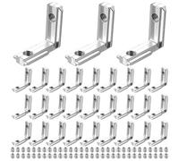 Lot de 30 raccords d'angle intérieurs en T pour raccord d'angle 2020 en aluminium 20 x 20 mm, rainure 6 T slot 90°, connecteur d'angle intérieur M5 pour profilé en aluminium série 20