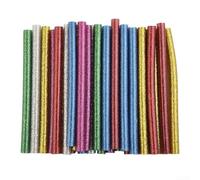 Lot de 30 recharges colorées à paillettes thermocollantes avec tiges décoratives de 7 mm, pour réparation de bricolage, thermoplastique, fixation rapide, collage, école