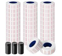 Lot de 30 rouleaux de 15 000 étiquettes blanches pour étiqueteuse Mx-5500 avec 3 rouleaux d'encre de recharge