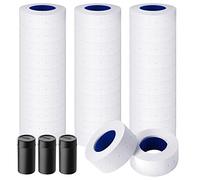 Lot de 30 rouleaux de 15 000 étiquettes blanches pour étiqueteuse Mx-5500 et 3 rouleaux d'encre de recharge (30 rouleaux blanc pur + 3 recharges d'encre)