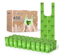 Lot de 30 rouleaux de 450 sacs à déjections canines avec poignées - Anti-fuite et extra épais - Pour promener les chiens de petite et moyenne taille