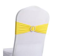 Lot de 30 rubans de chaise extensibles en élasthanne avec boucle coulissante pour décoration de mariage, réception, banquet (jaune)