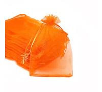 Lot de 30 sachets en organza à remplir - Sacs cadeaux avec cordon de serrage - Pour festival, fête, mariage, bonbons, bijoux, lavande - 9 x 12 cm, orange