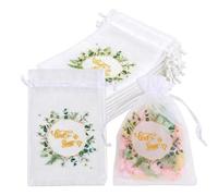 Lot de 30 sachets en organza avec inscription « Schön dass du da bist» | Organza de qualité supérieure, 15 x 10 cm, idéal pour un mariage, un baptême et un anniversaire