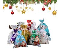 Lot de 30 sacs à cordon de serrage pour cadeaux de Noël - Réutilisables - Tailles assorties