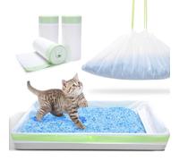 Lot de 30 sacs à litière compatibles avec la boîte autonettoyante Petsafe Scoopfree avec cordon de serrage pour bacs réutilisables et recharges de plateaux jetables, résistants aux déchirures et aux