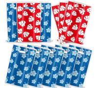 Lot de 30 sacs cadeaux de fête sur le thème hawaïen avec fleurs tropicales - Fournitures de sac cadeau d'anniversaire Luau bleu dessin animé